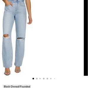 Good American ripped high waisted jeans